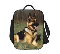 JKASDTRP Borsa termica per il pranzo con cane pastore tedesco, riutilizzabile, a prova di perdite, con tracolla regolabile, per donne e uomini, lavoro, viaggi, picnic