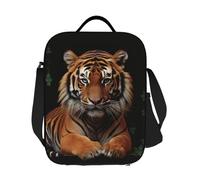 JKASDTRP Con Tiger And Paws - Borsa termica per il pranzo, riutilizzabile, a prova di perdite, con tracolla regolabile, per donne, uomini, lavoro, viaggi, picnic