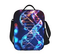 JKASDTRP Dna Genetic Helix - Borsa termica per il pranzo, riutilizzabile, a prova di perdite, con tracolla regolabile, per donne, uomini, lavoro, viaggi, picnic