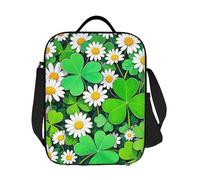 JKASDTRP Lucky Clover Daisy - Borsa termica per il pranzo, riutilizzabile, a prova di perdite, con tracolla regolabile, per donne e uomini, lavoro, viaggi, picnic