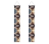 JKDGOJ Agnello con un leone sulle nuvole immagine Striscione da appendere alla parete laurea portico stile da appendere, adatto per interni ed esterni 30,5 x 180 cm