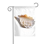 JKDGOJ Bandiera da giardino con conchiglie di perle lampeggianti, adatta per tutte le stagioni, 30,5 x 45,7 cm