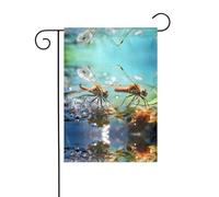 JKDGOJ Bandiera da giardino con immagine di libellula silenziosa, adatta per tutte le stagioni, 30,5 x 45,7 cm