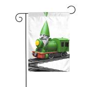 JKDGOJ Bandiera verde del treno del vecchio immagine Bandiera da giardino Bandiera da cortile all'aperto adatta a tutte le stagioni 30,5 x 45,7 cm