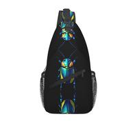 JKDGOJ Borsa a tracolla a croce con motivo scarabeo metallico, adatta per uomini e donne, adatta per borse fitness e escursioni