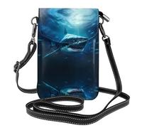 JKDGOJ Borsa a tracolla con stampa di squali sotto il mare, borsa per cellulare, piccolo portafoglio da donna, un regalo pratico adatto per uscire, allenarsi e fare shopping
