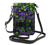 JKDGOJ Borsa a tracolla con stampa di un mazzo di violette, borsa per cellulare, piccolo portafoglio da donna, un regalo pratico adatto per uscire, allenarsi e fare shopping