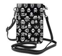 JKDGOJ Borsa a tracolla con stampa pirata in bianco e nero, borsa per cellulare, piccolo portafoglio da donna, un regalo pratico adatto per uscire, fare esercizio e fare shopping