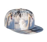 JKDGOJ Cuffia da baseball con cigni bianchi da nuoto, per adulti, adatta per tutte le stagioni, taglia classica regolabile, colore nero