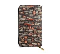 JKDGOJ Dark Wind Motor City Prints Portafoglio lungo in pelle da donna con cerniera per carte di credito di grande capacità