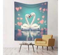 JKDGOJ Decorazione da parete con immagine del cigno innamorato, morbido e resistente, molto adatto per decorare dormitori e portici