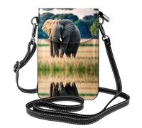 JKDGOJ Elephant In The Grassland Prints, borsa a tracolla, borsa per cellulare, piccolo portafoglio da donna, un regalo pratico adatto per uscire, allenarsi e fare shopping