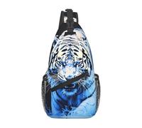 JKDGOJ Fierce White Tiger Pattern Cross borsa a tracolla adatta per uomini e donne, adatta per borse fitness e escursioni