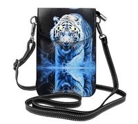 JKDGOJ Fierce White Tiger Prints Borsa a tracolla, borsa per cellulare, piccolo portafoglio da donna, un regalo pratico adatto per uscire, allenarsi e fare shopping
