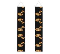 JKDGOJ Formaggio Pizza immagine Wall Hanging Banner laurea portico appeso stile, adatto per interni ed esterni 30,5 x 180 '
