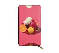 JKDGOJ gelato alla frutta Stampe Portafoglio lungo in pelle da donna borsa con cerniera per carte di credito di grande capacità