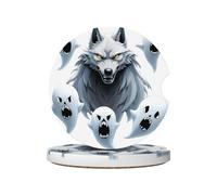 JKDGOJ Ghost Leader Prints, 2 sottobicchieri assorbenti in ceramica antiscivolo, decorazioni per auto