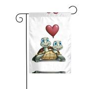 JKDGOJ Giocoso immagine tartaruga a due teste Bandiera da giardino Bandiera da cortile all'aperto adatta a tutte le stagioni 30,5 x 45,7 cm