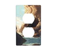 JKDGOJ Guarnizioni sotto la scogliera Stampe Copertura elettrica domestica del pannello a parete della doppia presa durevole per prese decorative e interruttori