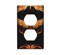 JKDGOJ Il Golden Phoenix Prints, pannello a parete a doppia presa, copertura di alimentazione domestica durevole per prese decorative e interruttori