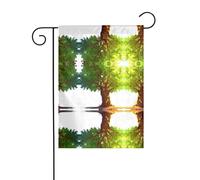 JKDGOJ Immagine dell'albero lussureggiante Bandiera da giardino Bandiera da cortile all'aperto adatta a tutte le stagioni 30,5 x 45,7 cm