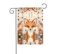 JKDGOJ La volpe nel cespuglio immagine Bandiera da giardino Bandiera da cortile all'aperto adatta a tutte le stagioni 30,5 x 45,7 cm