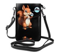 JKDGOJ Little scoiattolo che gioca con le bolle Borsa a tracolla con stampa, borsa per cellulare, piccolo portafoglio da donna, un regalo pratico adatto per uscire, allenarsi e fare shopping