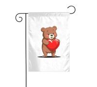 JKDGOJ Love abbraccio immagine orso bandiera giardino all'aperto cortile bandiera adatta per tutte le stagioni 30,5 x 45,7 cm