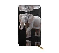 JKDGOJ Majestic Elephant Prints - Portafoglio lungo da donna in pelle con cerniera per carte di credito di grande capacità