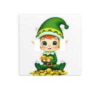 JKDGOJ Monete d'oro immagine elfo verde Pannello decorativo da parete 11,4 x 11,4 cm adatto per prese che non si danneggiano facilmente
