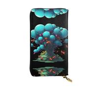 JKDGOJ Neon Ant Colony Prints Portafoglio lungo da donna in pelle con cerniera per carte di credito di grande capacità