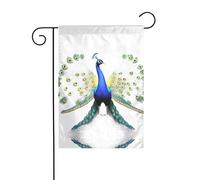 JKDGOJ Pavone apre la sua coda immagine Bandiera da giardino Bandiera da cortile all'aperto adatta a tutte le stagioni 30,5 x 45,7 cm