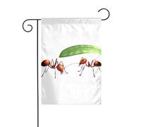 JKDGOJ Piccole formiche che si nascondono dalla pioggia immagine Bandiera da giardino Bandiera da cortile all'aperto adatta per tutte le stagioni 30,5 x 45,7 cm