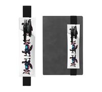 JKDGOJ Portapenne in pelle, segnalibro con immagine di procione fluo, per diari, agende, agende, con cinturino regolabile, Nero, One Size