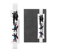 JKDGOJ Portapenne in pelle, segnalibro con immagine di procione fluo, per diari, agende, agende, con cinturino regolabile, Bianco, One Size