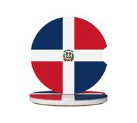 JKDGOJ Repubblica Dominicana Stampe Sottobicchieri Auto 2 Assorbenti Ceramica Antiscivolo Bevande Pads, Decorazioni Auto