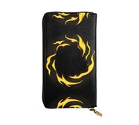 JKDGOJ Sfera di fuoco del vento bruciante Stampa Portafoglio lungo in pelle da donna borsa con cerniera per carte di credito di grande capacità