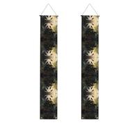 JKDGOJ Simpatico panda immagine di pianta da appendere alla parete banner laurea portico stile da appendere, adatto per interni ed esterni 30,5 x 180 cm