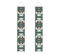 JKDGOJ Simpatico piccolo angelo immagine da appendere alla parete banner laurea portico appeso stile, adatto per interni ed esterni 30,5 x 180 cm