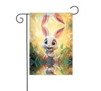 JKDGOJ Sorpresa Bunny immagine Bandiera da giardino Bandiera da cortile all'aperto adatta per tutte le stagioni 30,5 x 45,7 cm