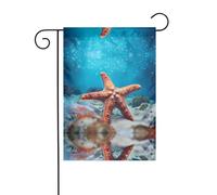 JKDGOJ Stella marina sul fondo del mare Immagine Bandiera da giardino Bandiera da cortile all'aperto adatta a tutte le stagioni 30,5 x 45,7 cm