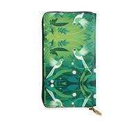 JKDGOJ Strange Bird Prints Portafoglio lungo da donna in pelle con cerniera per carte di credito di grande capacità