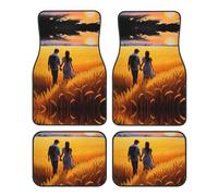 JKDGOJ Tappetini per auto con stampa Love in the Wheat Field con parte anteriore e posteriore antiscivolo, adatti per auto, camion e SUV