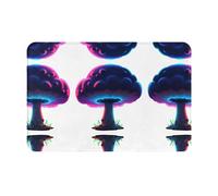 JKDGOJ Tappetino antiscivolo con stampa di funghi al neon, per interni ed esterni, adatto per ingressi di camera da letto e bagno, 40,6 x 61 cm