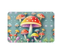 JKDGOJ Tappetino antiscivolo con stampa di funghi colorati per interni ed esterni, adatto per ingressi di camera da letto e bagno, 40,6 x 61 cm