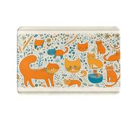 JKDGOJ Tappetino antiscivolo con stampa di gatti arancioni per interni ed esterni, adatto per ingressi camera da letto e bagno, 40,6 x 61 cm