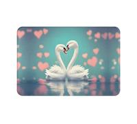 JKDGOJ Tappetino antiscivolo The Swan in Love con stampe per interni ed esterni, adatto per ingressi camera da letto e bagno, 40,6 x 61 cm