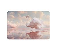 JKDGOJ Tappetino antiscivolo The White Swan. Stampe per interni ed esterni, adatto per ingressi camera da letto e bagno, 40,6 x 61 cm