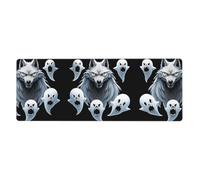 JKDGOJ Tappetino per mouse da gioco con motivo Ghost Leader XXL, grande, lungo, tappetino per mouse da scrivania, tappetino in gomma antiscivolo, bordi cuciti, tappetino sottile, 80 x 30 x 0,3 cm