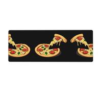 JKDGOJ Tappetino per mouse da gioco XXL con motivo pizza al formaggio, tappetino per mouse lungo esteso, tappetino per mouse in gomma antiscivolo, bordi cuciti, tappetino sottile, 80 x 30 x 0,3 cm